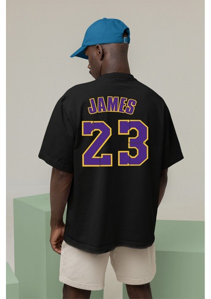 Lebron James Los Angeles Lakrs Baskılı Oversize Unisex Tshirt fiyatları
