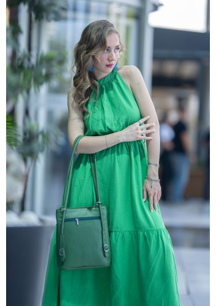 Sophia Yeşil Hakiki Deri Kadın El Omuz ve Sırt Çantası indirimleri