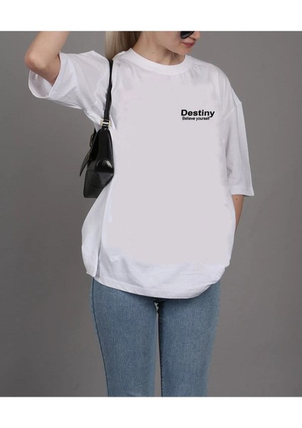Unisex Destiny Rahat Kesim Oversize T-Shirt