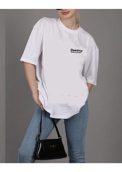 Unisex Destiny Rahat Kesim Oversize T-Shirt fiyatları