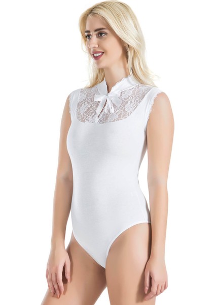 Derya Kurşun Sıfır Kol Dantelli Kadın Body 336 indirimleri