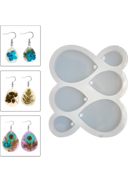 Silikon Epoksi 6 Lı Damla Küpe Kolye Kalıbı modelleri