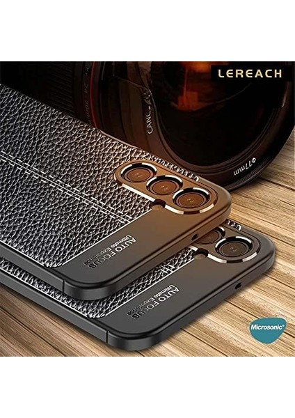 Metrashop Galaxy A54 Için Kılıf Deri Dokulu Silikon Siyah [galaxy A54 ile Uyumlu Kılıf - Siyah]