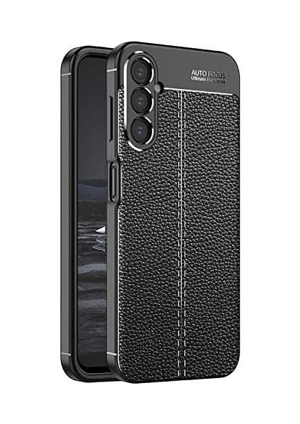 Metrashop Galaxy A54 Için Kılıf Deri Dokulu Silikon Siyah [galaxy A54 ile Uyumlu Kılıf - Siyah]