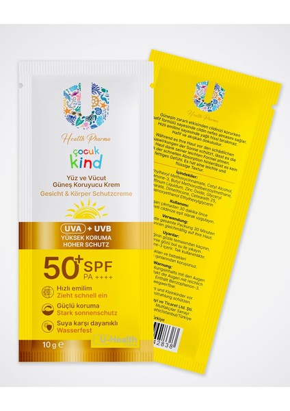 U Health Güneş Kremi 50 Spf Kids 5 Adet 10 gr