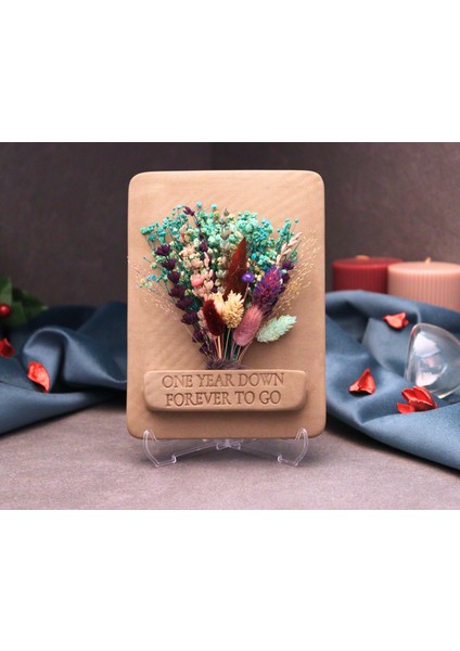 ile Çok Özel Hediyeler 🎁 Romantik Dekor 🎁 One Year Down Forever To Go – Bir Yıl Geride, Sonsuza Dek Birlikte! Şık Obje modelleri