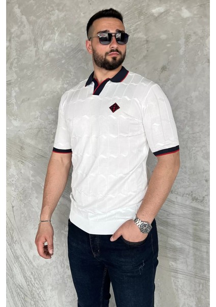 Polo Yaka Desenli Triko Tişört P-00017162 fiyatları
