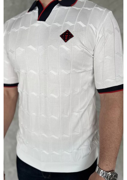 Polo Yaka Desenli Triko Tişört P-00017162 modelleri