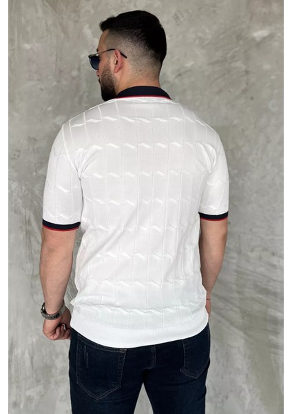Polo Yaka Desenli Triko Tişört P-00017162 fırsatları