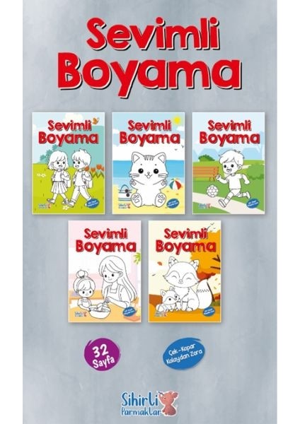 Sevimli Boyama 5 Çeşit 25 Li Paket