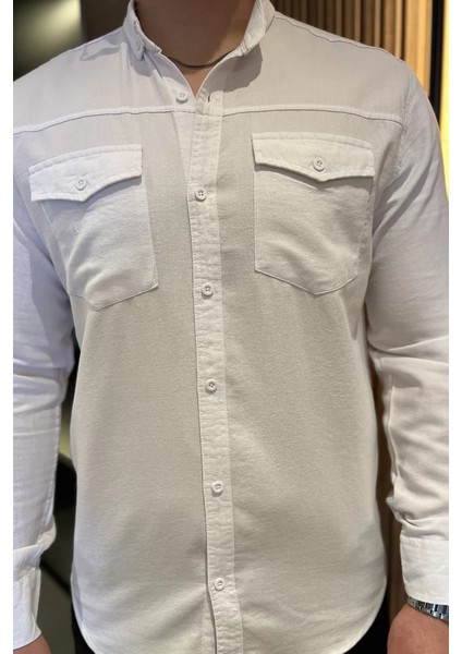 Çift Cepli Erkek Uzun Kol Gömlek P-00017050 fırsatları