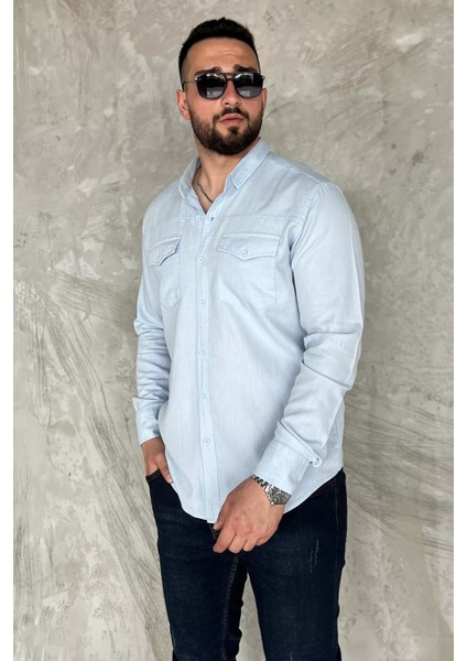 Çift Cepli Erkek Uzun Kol Gömlek P-00017050 fiyatları