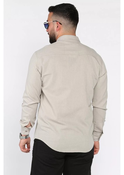 Çift Cepli Erkek Uzun Kol Gömlek P-00017050 modelleri