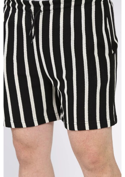 Bel Bağcıklı Çizgi Desenli Erkek Şort P-00017047 fırsatları