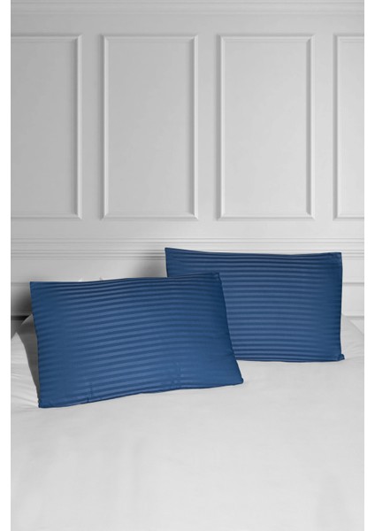 Pamuk Saten Yastık Klıfı 50X70 Indigo