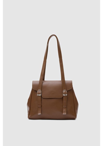 Kadın Loma Yumuşak Deri Omuz Çantası Taba