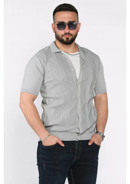 Erkek Desenli Kısa Kol Triko Gömlek P-00017164 fiyatları