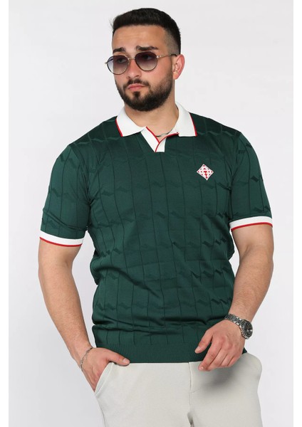 Polo Yaka Desenli Triko Tişört P-00017162 fiyatları