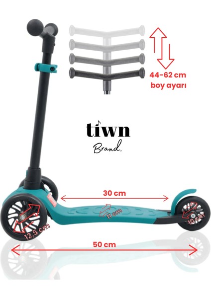 Brand 3 Tekerlekli Çocuk Scooter – Ayarlanabilir Gidonlu, 2 Yaş ve Üzeri – 50 kg Taşıma Kapasiteli, Güvenli ve Hafif Tasarım fiyatları