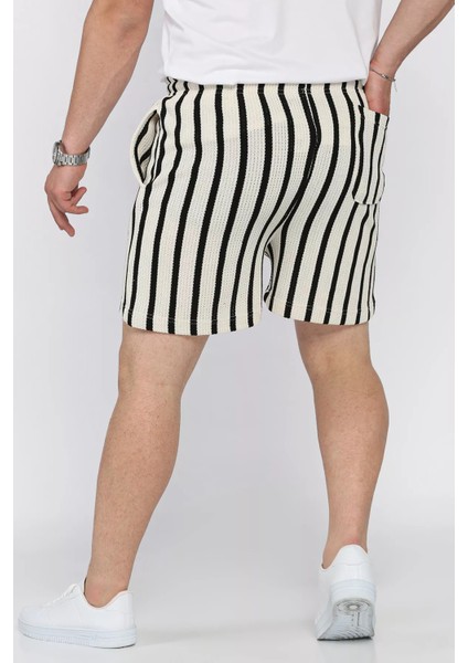 Bel Bağcıklı Çizgi Desenli Erkek Şort P-00017047 modelleri