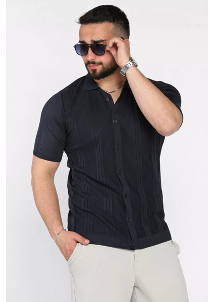 Erkek Desenli Kısa Kol Triko Gömlek P-00017164 fiyatları