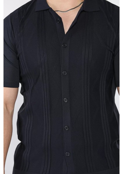 Erkek Desenli Kısa Kol Triko Gömlek P-00017164 fırsatları