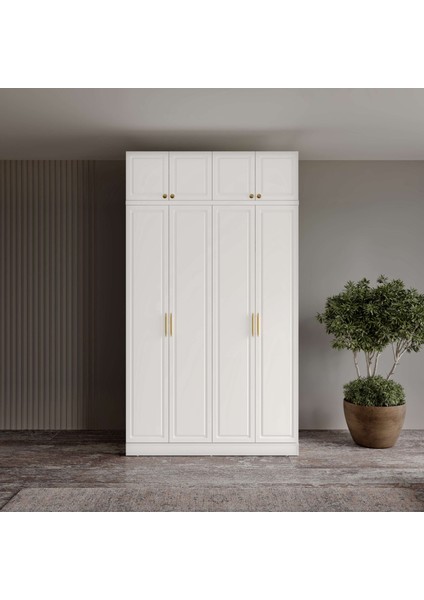 Milas 4 Kapaklı Komple Mdf Yüklüklü Gardırop