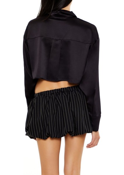 Saten Crop Gömlek indirimleri