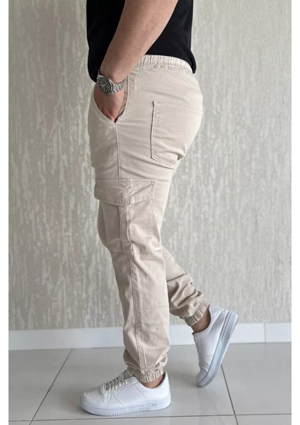 Bel ve Paça Lastikli Kargo Cep Gabardin Erkek Pantolon P-00016774 fiyatları