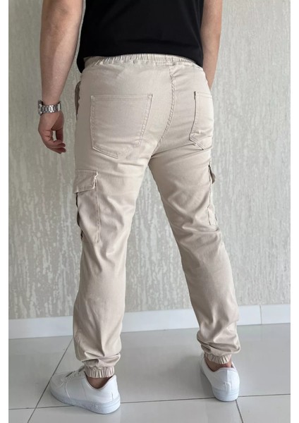 Bel ve Paça Lastikli Kargo Cep Gabardin Erkek Pantolon P-00016774 modelleri