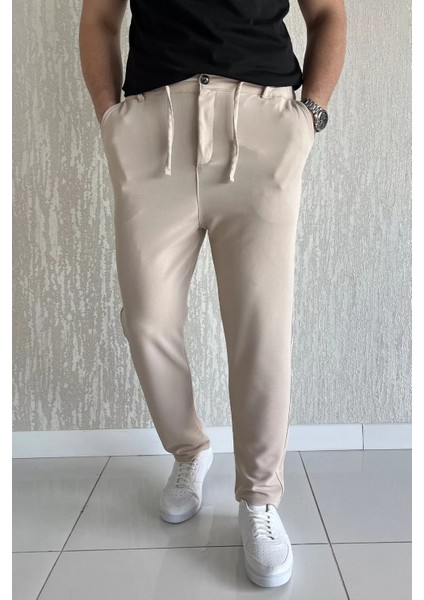 Bel Bağcıklı Düz Paça Erkek Jogger Pantolon P-00016778