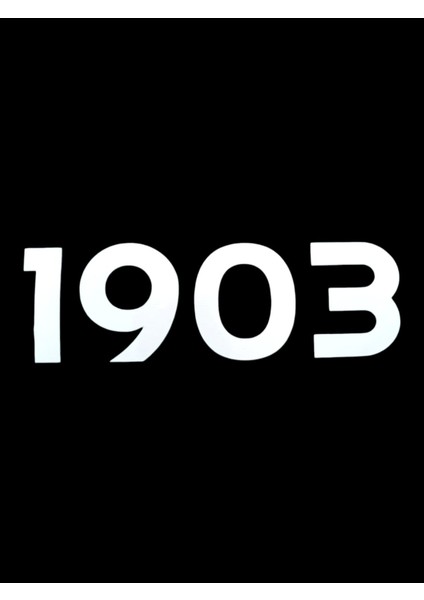 1903 Yazılı Oto Sticker Beyaz 20X7CM