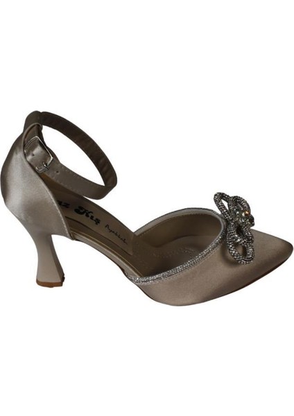 Yazkış Kadı Saten Siyah Ten Kelebek Taşlı Bilek Bağlamalı 9cm Şamdan Topuk Abiye Ayakkabı fiyatları