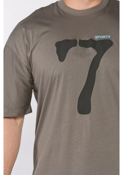 Kol Katlamalı Baskılı Erkek Tişört P-00015979 fırsatları