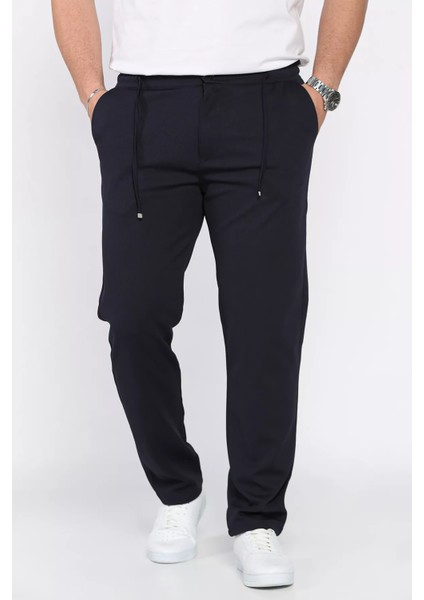 Erkek Bel Bağcıklı Fermuarlı Düz Paça Jogger Pantolon P-00015950