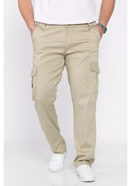 Erkek Kargo Cepli Düz Paça Pantolon P-00016779