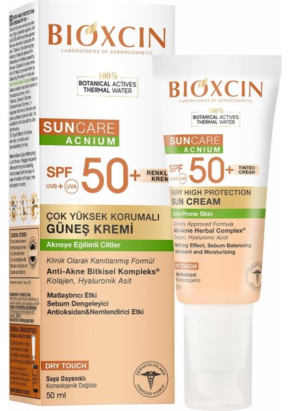 Sun Care Akneye Eğilimli Ciltler Için Renkli Güneş Kremi 50 Spf - Akne, Dry Touch, Mat Tinted