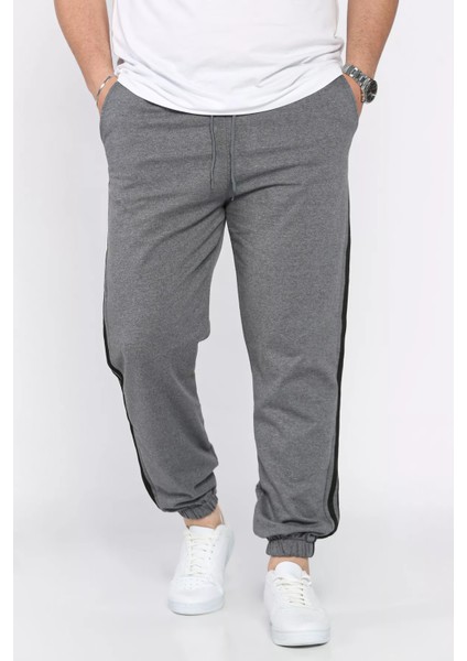 Erkek Bel ve Paça Lastikli Yan Şerit Detaylı Eşofman Altı P-00016785