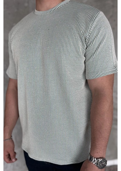 Bisiklet Yaka Çizgili Erkek Tişört P-00015833 fırsatları