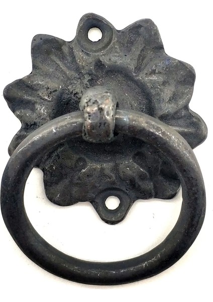 Antika Tarz Dekoratif Pirinç Çiçek Mobilya Kulbu, Kapı Kilit Halkası - 50MM, Oksit