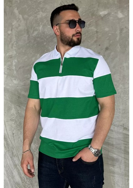 Polo Yaka Yarım Fermuarlı Erkek Tişört P-00015558 fiyatları