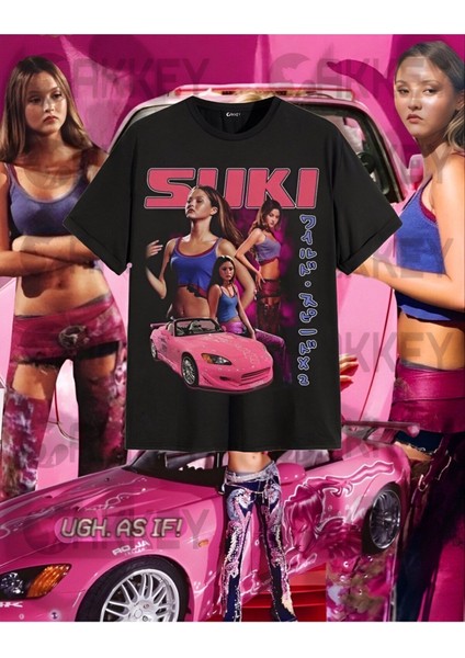 Hızlı ve Öfkeli Suki Baskılı Oversize T-Shirt