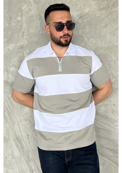 Polo Yaka Yarım Fermuarlı Erkek Tişört P-00015558 fiyatları