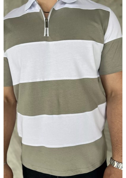 Polo Yaka Yarım Fermuarlı Erkek Tişört P-00015558 fırsatları