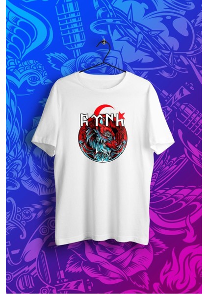 Unisex Tasarım Ulu Türkçü Baskılı Oversize %100 Pamuk T-Shirt