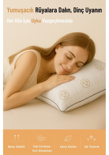 Diamond Desenli Antialerjik Yıkanabilir Nano Jel Yastık – 1000 gr (50X70 Cm) modelleri