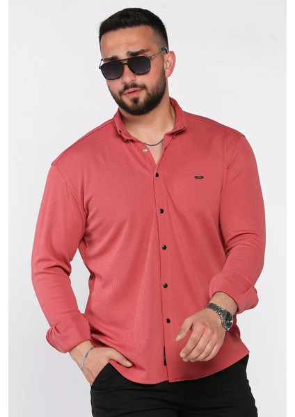 Erkek Uzun Kol Likralı Gömlek P-00015411