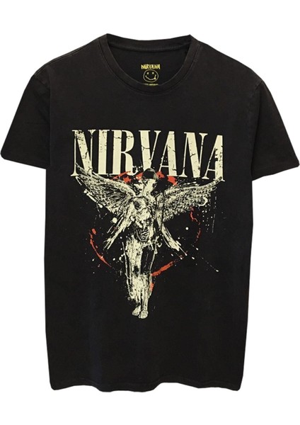 Unisex Rock Müzik Nirvana Baskılı Tişört