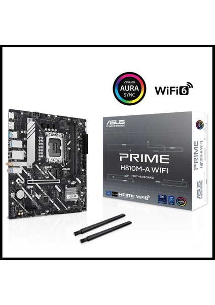 Prıme H810M-A Wıfı, 2xddr5, 2x M.2, Hdmı, Dp, Wi-Fi 6, Bluetooth 5.3, Intel Core Ultra Cpu(Seri 2), LGA1851 Soket, Atx Anakart