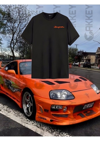 Hızlı ve Öfkeli Toyota Supra Mk4 Baskılı Oversize T-Shirt